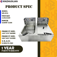 Nouvelle Friteuse Électrique Commerciale Double Bac 2500W Multifonctionnelle pour Poulet et Frites en Acier Inoxydable 12L Haute Performance