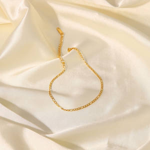 Non ternir cheville chaîne femmes <span class=keywords><strong>pied</strong></span> bijoux plaqué or 2MM élargir Figaro chaîne en acier inoxydable bracelets de cheville Bracelets - Product Image 3