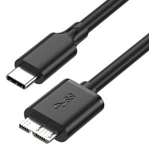 สายเคเบิลฮาร์ดไดรฟ์ภายนอกความเร็วสูง <span class=keywords><strong>USB</strong></span> 3.0 พร้อม PVC สีดำ Type-C ถึง <span class=keywords><strong>Micro</strong></span>-<span class=keywords><strong>B</strong></span> สำหรับแล็ปท็อปและสมาร์ทโฟน - Product Image 1