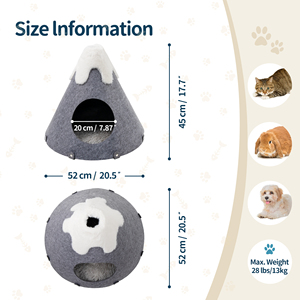 Hot Selling Hochwertige Haustier Filz Zeltbett Katzen haus Katzen höhle Katzen abnehmbar und wasch bar - Product Image 4
