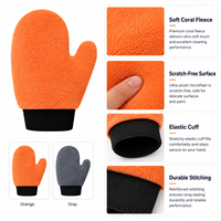 Gant de lavage de voiture en microfibre ultra douce en polaire corail épaisse, sans rayures, avec manchette élastique pour le detailing automobile