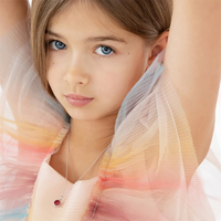Personnalisé Simple Enfants Bijoux En Acier Inoxydable Pierre De Naissance Cubique Zircone Pendentif Collier Filles Mode Bijoux Collier Pour Enfants