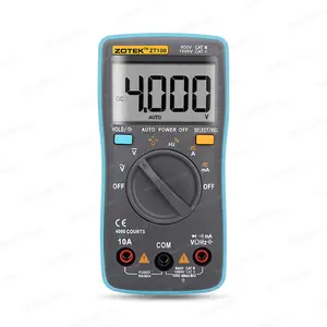 ZOTEK ZT100 Multímetro Digital Multi Tester Luz Traseira AC/DC Voltímetro Diodo Tester Medidor de Capacitância