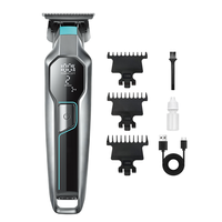 Tondeuse à cheveux professionnelle pour barbier, écran numérique LED avec peignes de guidage de 1 à 3 mm, pour des coupes de précision et des finitions soignées pour salon et toilettage masculin