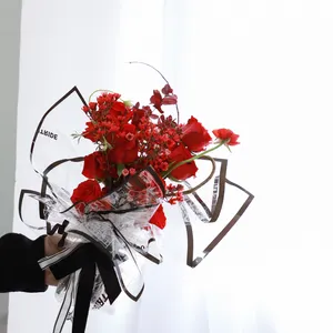 Papiers d'emballage étanche avec petits mots imprimés de fleurs, bouquet de noël, emballage, nouveauté, 2021
