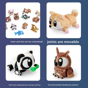 2026 Gzyuyou Figurines d'animaux imprimées en 3D, mignonnes girafes, hiboux, lapins, décorations de bureau et cadeaux d'anniversaire - Product Image 3
