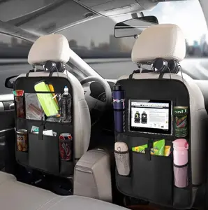 Car Backseat Organizer Bag Hanging Tablet Bottle Holder Multi-functional Storage Pocket Trash Mesh Net Basket