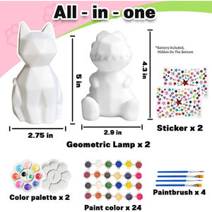 สติกเกอร์หินอัญมณีแบบทำมือของเล่นเพื่อการศึกษาปฐมวัยรูปไดโนเสาร์แมวกลางคืนไฟทาสีแบบจำลองของเล่นระบายสี - Product Image 3