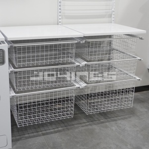 Thép dây kim loại giỏ tổ chức cho tủ quần áo tủ quần áo Nordic dây giỏ ngăn kéo cho đi bộ trong tủ quần áo giỏ với khung căng - Product Image 4