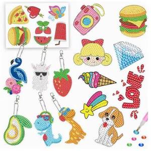 Pintura de Diamantes 5D DIY con Diseño de Perro, Pegatinas Decorativas de Estilo Infantil, Llavero - Product Image 1