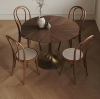 Ensemble de table à manger compacte moderne pour 2 à 4 chaises, table buffet blanc et or, construction en fer et bois, meubles durables pour café