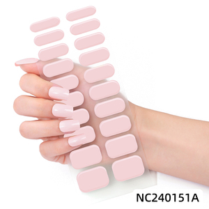 Salon kalite UV lehçe jel tırnak etiket yarım eğri jel tok renk yarı kürlenmiş jel tırnak şeritler UV ışık sertleşmesine - Product Image 3