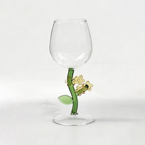 Verre <span class=keywords><strong>à</strong></span> vin en forme de branche de fleur fait main, en verre borosilicate transparent, <span class=keywords><strong>coupe</strong></span> <span class=keywords><strong>à</strong></span> <span class=keywords><strong>champagne</strong></span> pour la maison, le bar, la décoration de table de mariage - Product Image 1