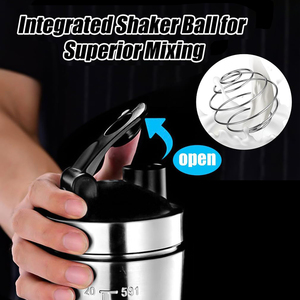 Botol pengocok <span class=keywords><strong>Protein</strong></span> Stainless Steel, cangkir pengocok <span class=keywords><strong>Protein</strong></span> logam dinding tunggal bebas BPA, anti bocor, 17 oz 25 oz - Product Image 6