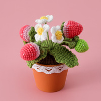 Handgemaakte Amigurumi Assortiment Fruit & Bloemen Mini Potjes, Allround Klein Cadeautje voor Huis, Kantoor & Auto-interieurdecoratie