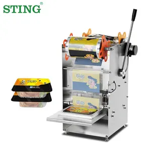 Heat Small Semi-Automatic Manual Fast Food Meat Lunch Box Tray Sealer Sealing Machine