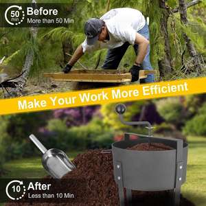 Tamis rotatif robuste <span class=keywords><strong>pour</strong></span> le sol avec maille en acier, gants et <span class=keywords><strong>pelle</strong></span> <span class=keywords><strong>pour</strong></span> le compost de jardin - Product Image 5