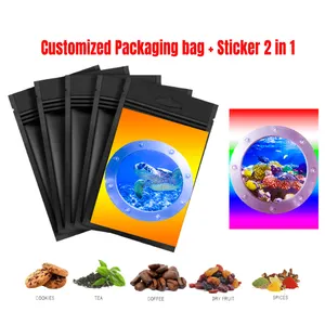 Packaging Plastic Bag Sticker Two-in-one Embossed Hot Stamping/customized Money Bag Smell Proof Stand Up Pouch Food Packaging