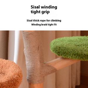 Massivholz <span class=keywords><strong>Cat</strong></span> <span class=keywords><strong>Tree</strong></span> & Scratcher Integrierte große <span class=keywords><strong>Cat</strong></span> House & Jumping Platform Spezielle <span class=keywords><strong>Cat</strong></span> Climbing Post mit Rahmen und Loch - Product Image 2