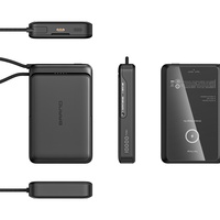 Banco de Energía Portátil Multifuncional de Aleación de Aluminio, 10000mAh, Carga Rápida Tipo-C, Soporte para Teléfono Inalámbrico y con Cable