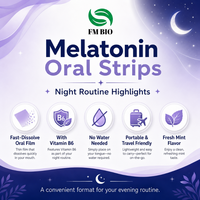 OEM ODM Bandes de mélatonine à croquer, saveur menthe, enrichies en Vitamine B6, pour soin nocturne