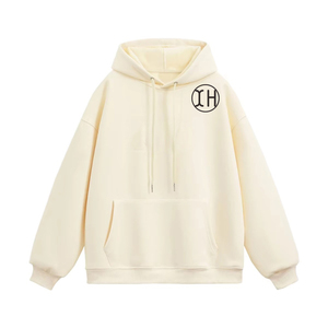 Felpe firmate con coulisse da <span class=keywords><strong>uomo</strong></span> oversize francese in spugna a maniche lunghe felpe a tinta unita con tasca larga <span class=keywords><strong>blu</strong></span> <span class=keywords><strong>Navy</strong></span> - Product Image 2