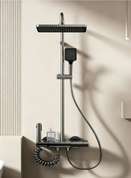 Ensemble de douche domestique gris bronze haute pression, numérique à quatre boutons, le plus vendu