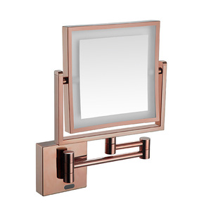 Espejo de Maquillaje Plegable de Metal para Hotel, Espejo de Maquillaje Iluminado Montado en la Pared, Espejo de Afeitar con Luz y Aumento - Product Image 4