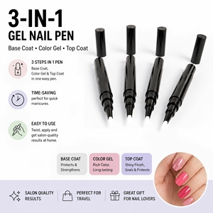 Abrltino Venta al por mayor de fábrica Esmalte de uñas en bolígrafo sin HEMA ni TPO, con purpurina, 3 en 1, <span class=keywords><strong>Gel</strong></span> de color para decoración de uñas, Bolígrafo de <span class=keywords><strong>gel</strong></span> de un solo paso - Product Image 3