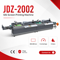Máquina de Serigrafía Automática de Dos Colores JINGDA JDZ-2002, Impresora de Etiquetas de Cinta de Alta Velocidad para Prendas y Marcas