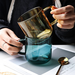 Tasses à petit-déjeuner modernes et colorées en verre borosilicate de haute qualité avec poignée, grande capacité, 56H - Product Image 5