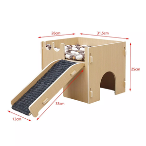 Casetta per Criceti, Piccola Casa in Legno per Lemmici, Mobili per Animali Domestici per Porcellini d'India, Conigli, Criceti e Altri Piccoli Animali - Product Image 3