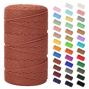 3mm 4mm Twisted Waterproof Coated Cotton <b>Braided</b> Lashing Rope Macrame Cord for Arm Knitting Crocheting DIY Handicraft Decorating - Product Image 6