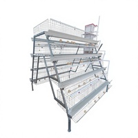 Cage à poules pondeuses de type batterie pour l'élevage avicole, galvanisée à chaud, longue durée de vie, anti-corrosion, faible coût, Ouganda