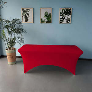 ผ้าคลุมโต๊ะทรงสี่เหลี่ยมผืนผ้าผ้าสแปนเด็กซ์โพลีเอสเตอร์ผ้าย้อมสีเรียบแบบนำกลับมาใช้ใหม่ได้สำหรับงานเลี้ยงกลางแจ้ง - Product Image 1