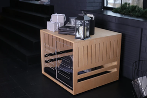 Kandang Anjing Kayu Ramah Lingkungan JUNJI dengan Desain Hewan Cetak Akrilik, Furnitur Hewan Peliharaan untuk Kucing, untuk Penggunaan di Ruang Tamu - Product Image 2