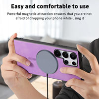 Pour Samsung S25 étui de téléphone portable couleur unie peau magnétique housse de protection pour Samsung S24 S23 A56 multi-modèle