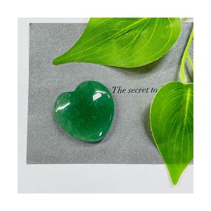 Aventurine verte bouffante en forme de cœur Agate de guérison Cristal naturel Pierres précieuses Reiki Pierres d'inquiétude pour soulager l'anxiété - Product Image 1