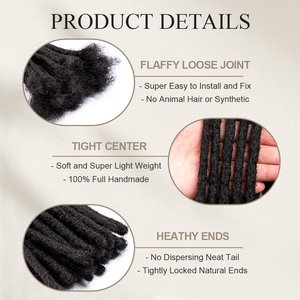 Micro Locs Naturali Brasiliani Neri Originea 4-24 Pollici 0,6cm <span class=keywords><strong>Capelli</strong></span> Vergini Remy 100% Umani Estensioni Dreadlock <span class=keywords><strong>per</strong></span> Uomini/Donne - Product Image 3