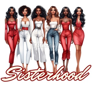 Rote und weiße Farbe Sorority Delta Schwestern schaft Afro Girl Custom Design Hitze presse Dtf Print <span class=keywords><strong>Iro</strong></span> auf Aufkleber Transfers - Product Image 6