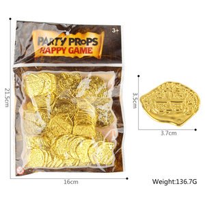 Accesorios de Fiesta con Temática de Aventuras de Plástico, Monedas Pirata de Dublón Español, Cofre del Tesoro para la Diversión de los Niños - Diwali y Día de San Valentín - Product Image 5