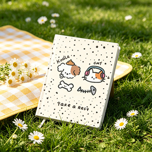 Cute Koala Cat Printed <b>Notepad</b> With Dots Pattern Take A Rest Design PP Cover Sewing Binding <b>A5</b> Size - Product Image 6