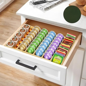 Porte-capsules à café en bambou - Organisateur de capsules K-Cup <span class=keywords><strong>compatible</strong></span> avec les capsules <span class=keywords><strong>Nespresso</strong></span> <span class=keywords><strong>Vertuo</strong></span>, capacité de 25 à 45 capsules - Product Image 2