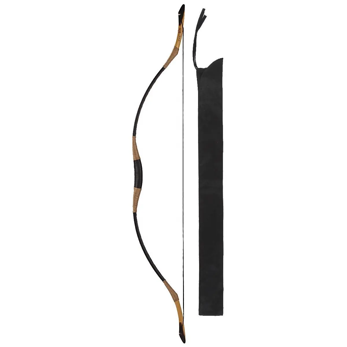 Alibow Recurve 70-110 lbs Heavy Hungarian Fiberglass Bow with OX-horn Bow Tip Handmade Traditional Bow for Hunting
