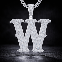 Collier Pendentif Lettre X en Moissanite VVS, Argent 925 Plaqué Platine, Personnalisable avec Nom, Bijoux Hip Hop, Vente en Gros Usine 2026
