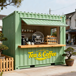 Container in Acciaio per Spedizioni, Design <span class=keywords><strong>Industriale</strong></span>, Caffetteria <span class=keywords><strong>Mobile</strong></span>, Ristorante, <span class=keywords><strong>Bar</strong></span> all'Aperto con Caratteristica Traspirante - Product Image 1