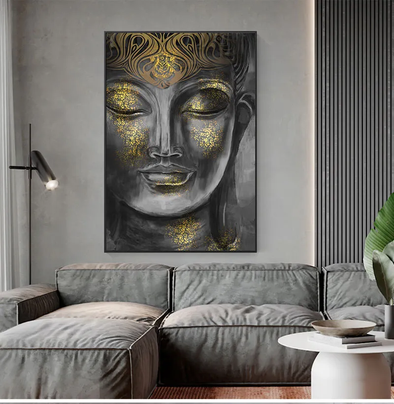 Fashion Home Decor 1 Stuk Moderne Foto 'S Gouden Hd Boeddha Canvas Buddha Wall Art Schilderen Op Canvas