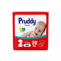 Pruddi Couches-culottes d'apprentissage super absorbantes, douces et respirantes pour bébé, Taille 2, Mini paquet de 20, Confortables, Vente en gros, NB XXL
