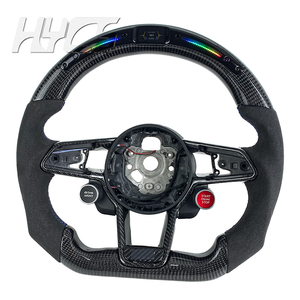 Volant en cuir pour <span class=keywords><strong>Audi</strong></span> 8Y 8P 8V B8 B9 TTS A4 B8.5 A5 A6 C6 C7 C8 4F A7 A8 Q3 <span class=keywords><strong>Q5</strong></span> S3 8V S4 S5 Rs3 Rs4 Rs5 Rs7 Tt 8J R8 - Product Image 2