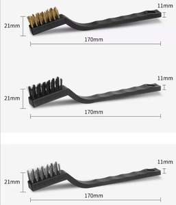 3 paket endüstriyel diş fırçası tarzı plastik saplı çelik tel naylon pirinç Mini bıçak fırça parlatma için pas kaldırma - Product Image 2